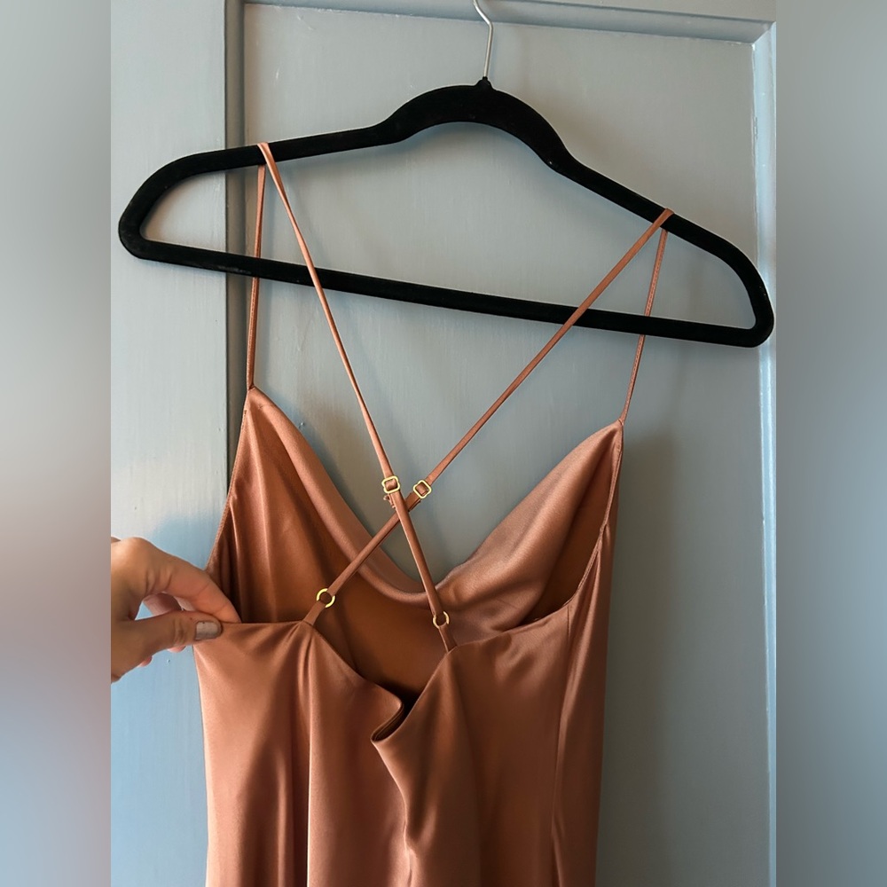 Show Me Your MuMu Tuscany Slip Copper Satin Maxi Dress - Picture 7 of 10